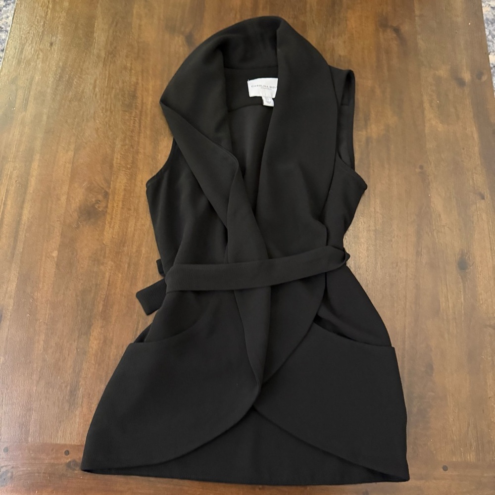Carolina Belle Black Sleeveless Wrap Top